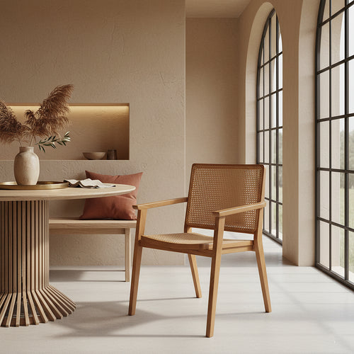 Teak Dining Chair with Armrest Nova - set of 2