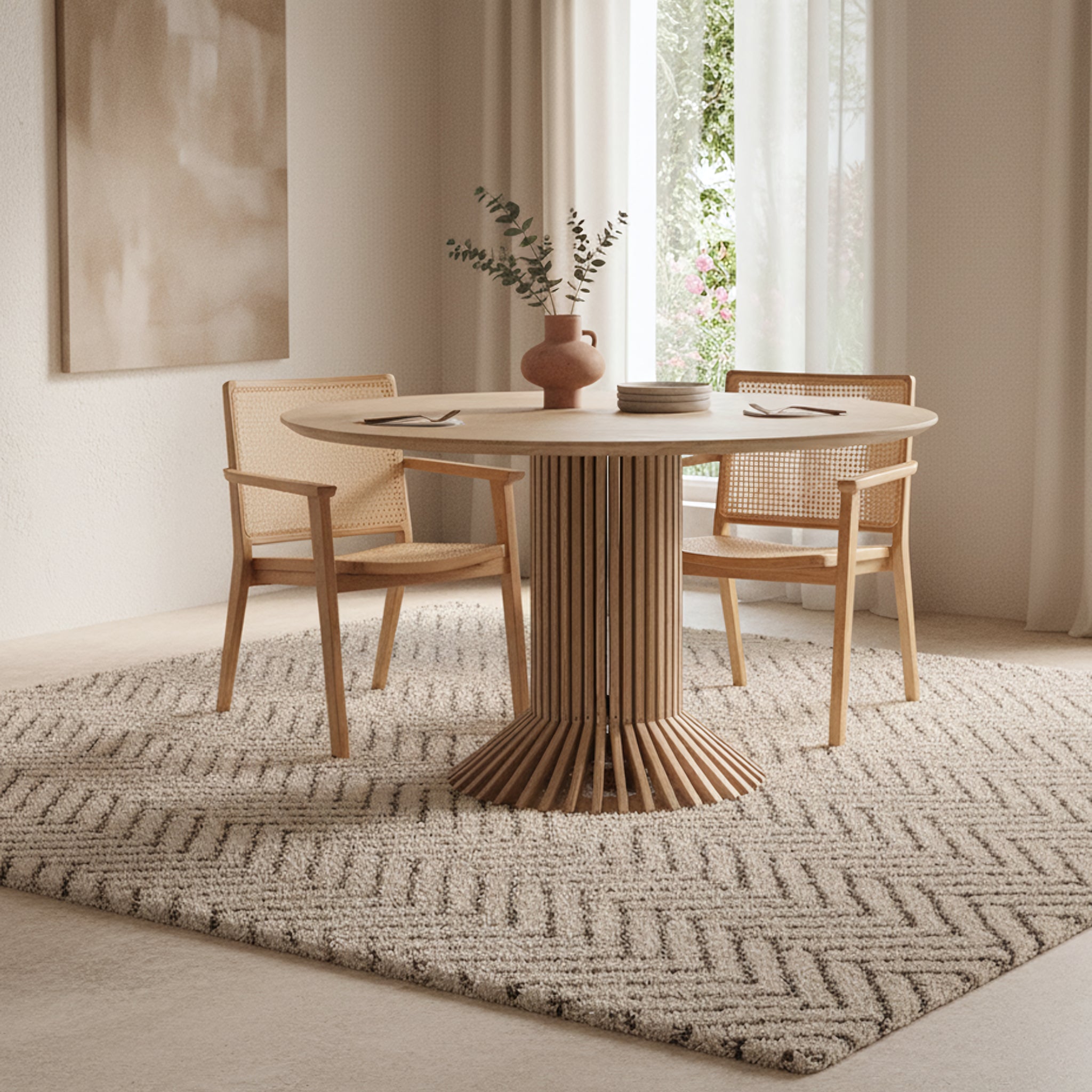 Nova teak eetkamerstoel met armleuning (set van 2)
