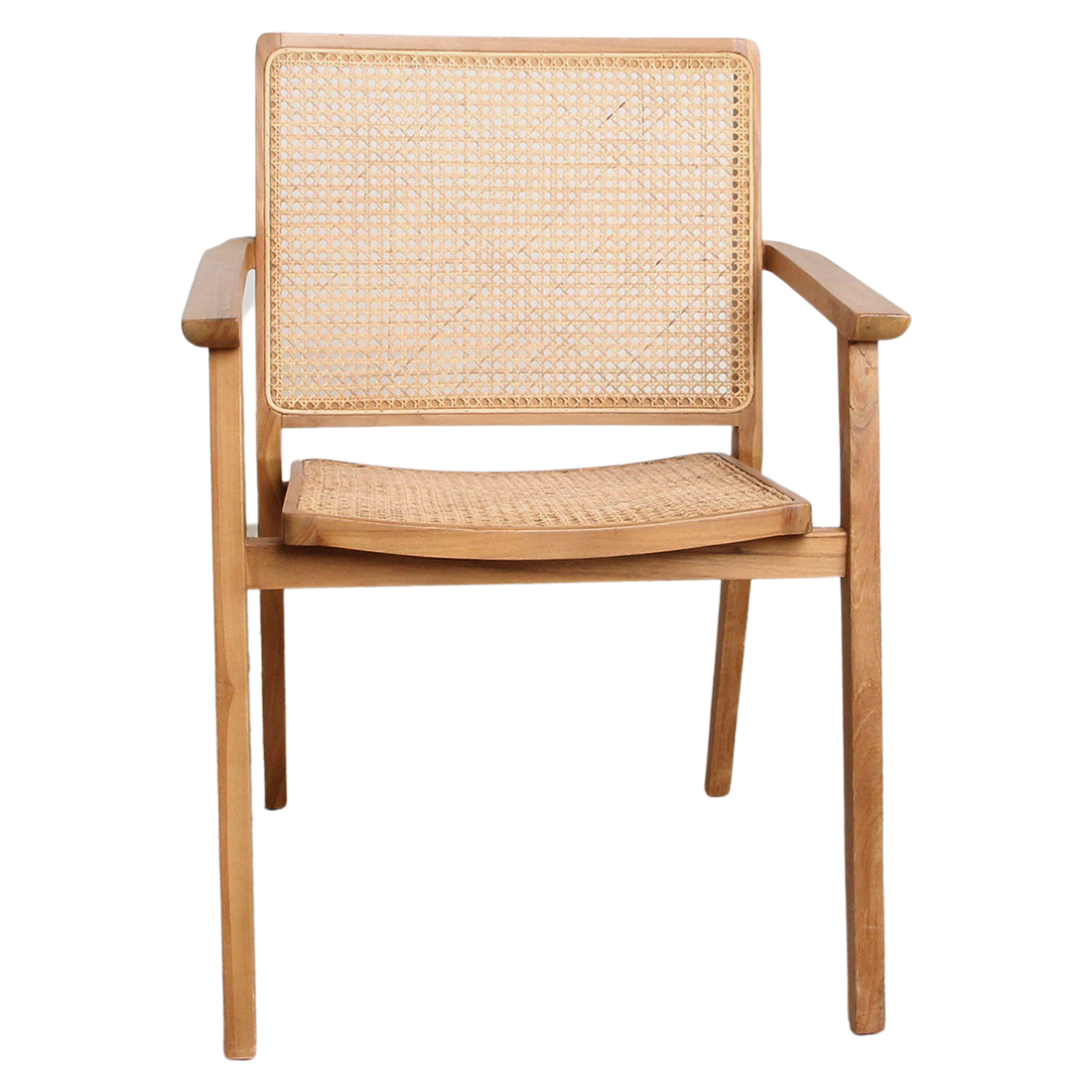 Nova teak eetkamerstoel met armleuning (set van 2)
