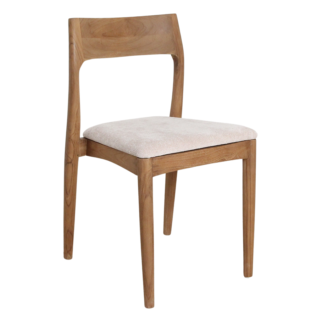 Freya teakhouten eetkamerstoel créme (set van 2)