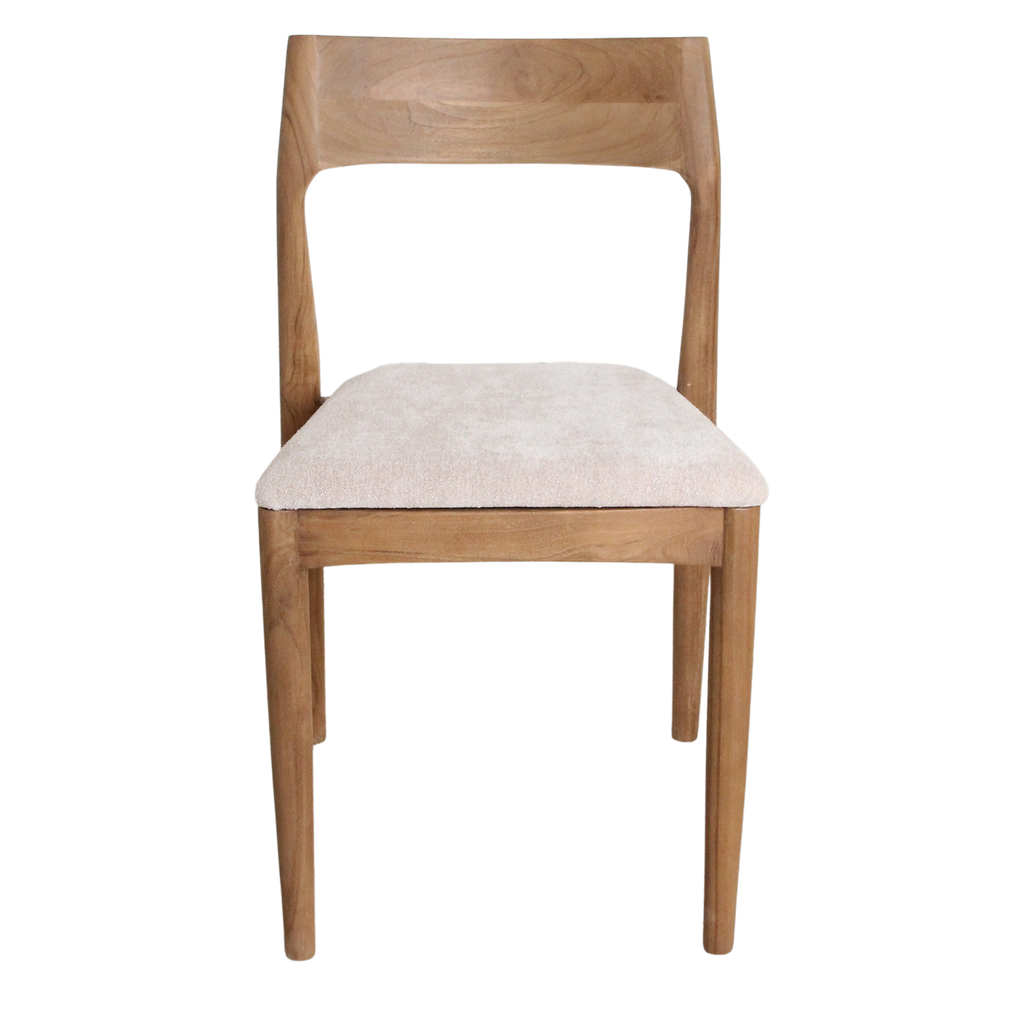 Freya teakhouten eetkamerstoel créme (set van 2)