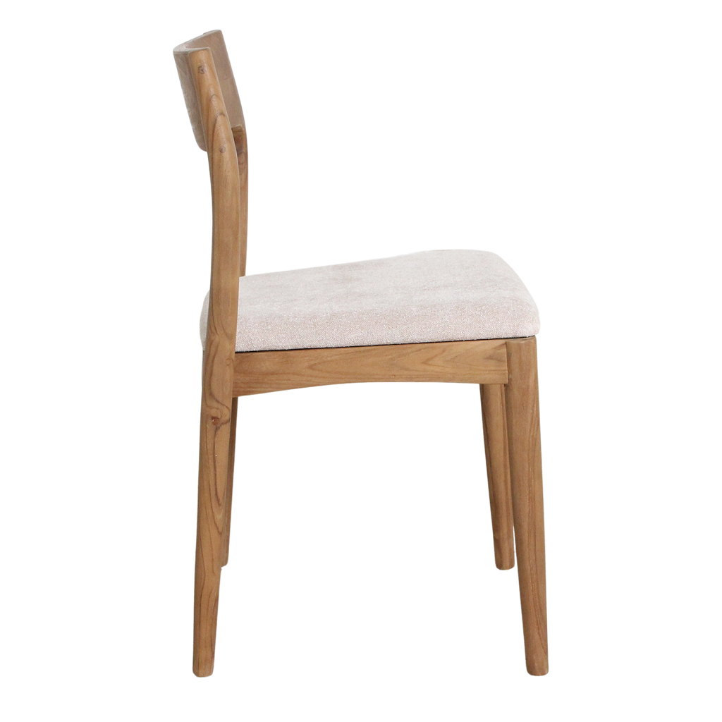 Freya teakhouten eetkamerstoel créme (set van 2)