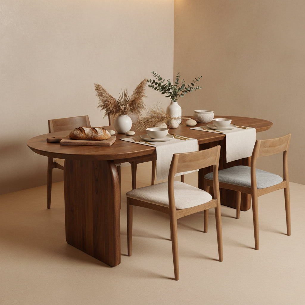 Freya teakhouten eetkamerstoel créme (set van 2)