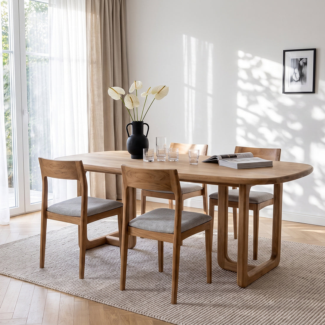 Freya Teak Dining Chair Light Green (Set of 2)