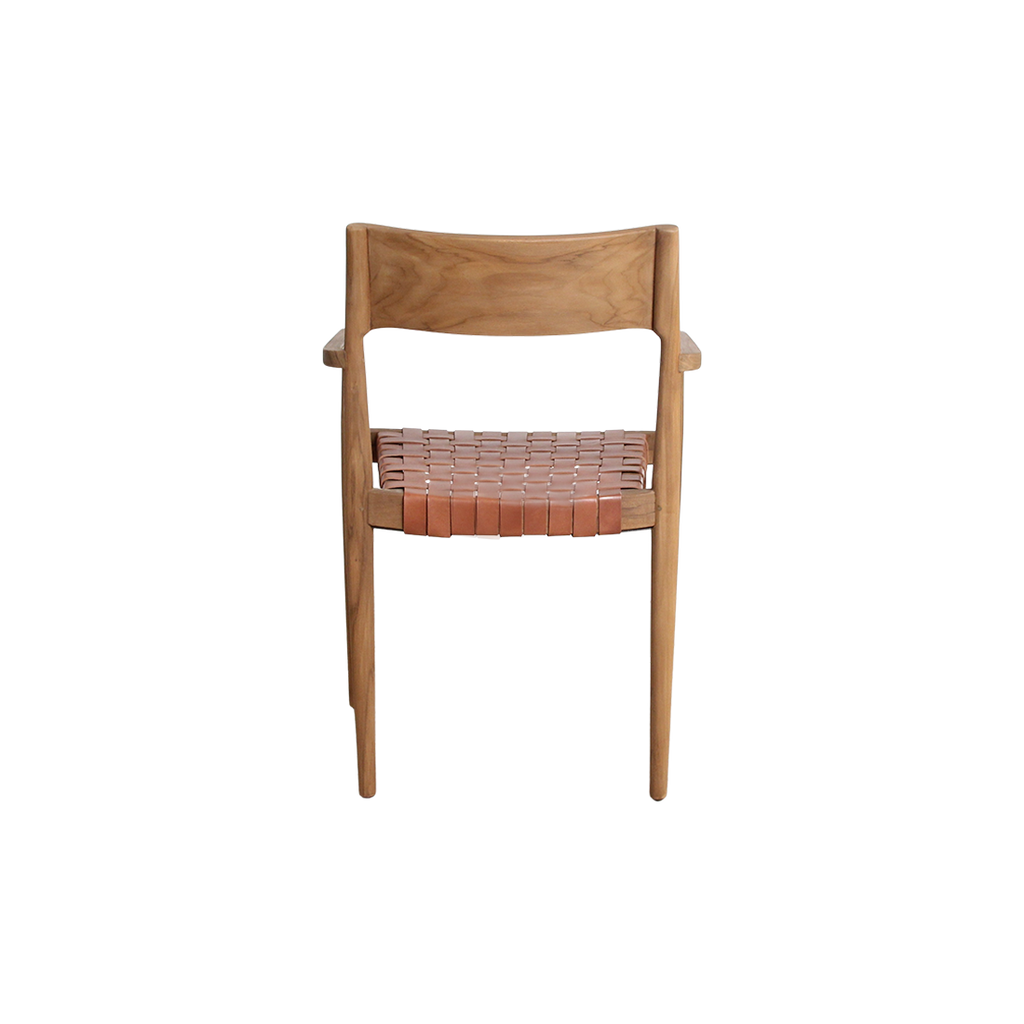 Freya teak eetkamerstoel met armleuning - Naturel (set van 2)