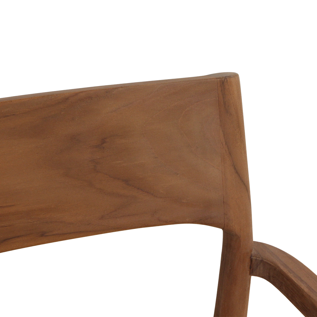 Freya teak eetkamerstoel met armleuning - Naturel (set van 2)