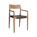 Freya Teak Dining Chair with Armrest - Black (set of 2)