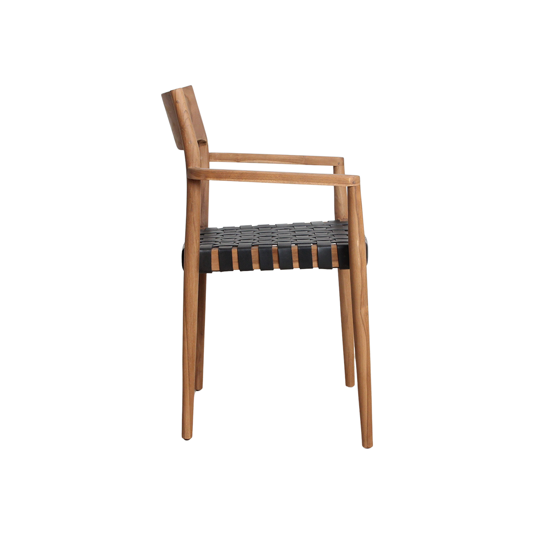 Freya Teak Dining Chair with Armrest - Black (set of 2)