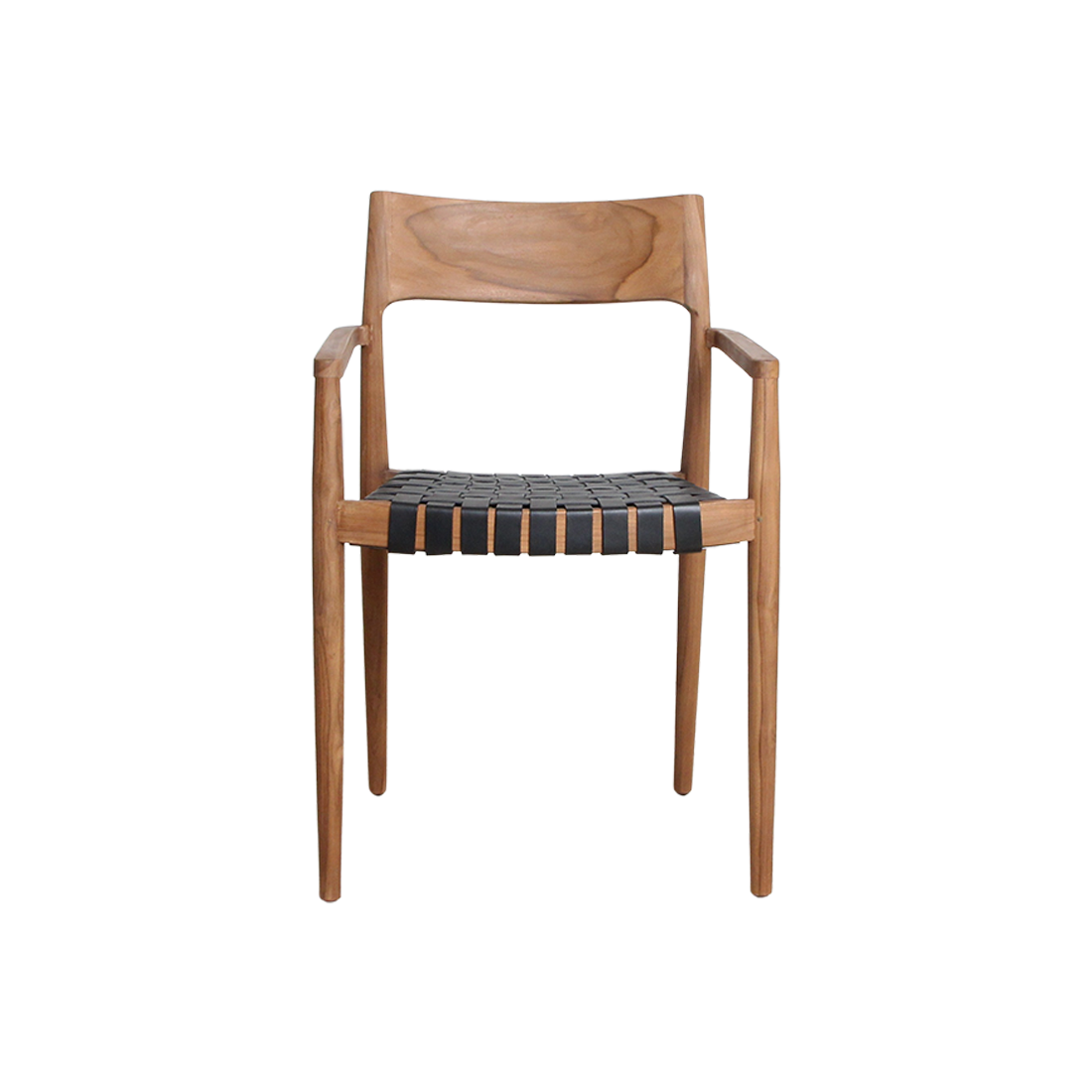 Freya Teak Dining Chair with Armrest - Black (set of 2)