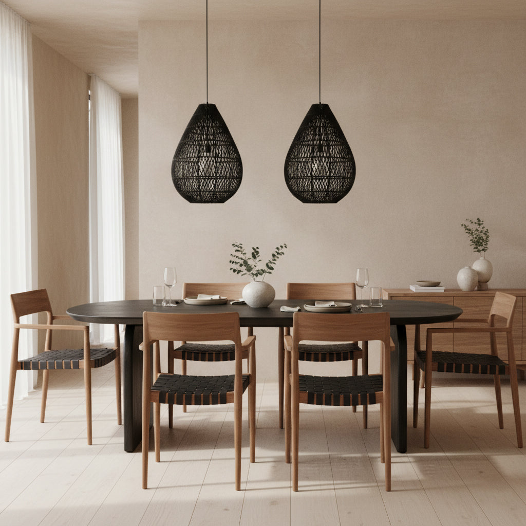 Freya Teak Dining Chair with Armrest - Black (set of 2)