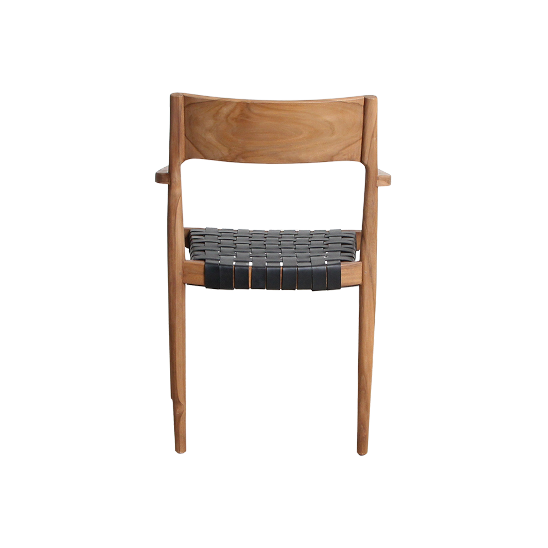Freya Teak Dining Chair with Armrest - Black (set of 2)
