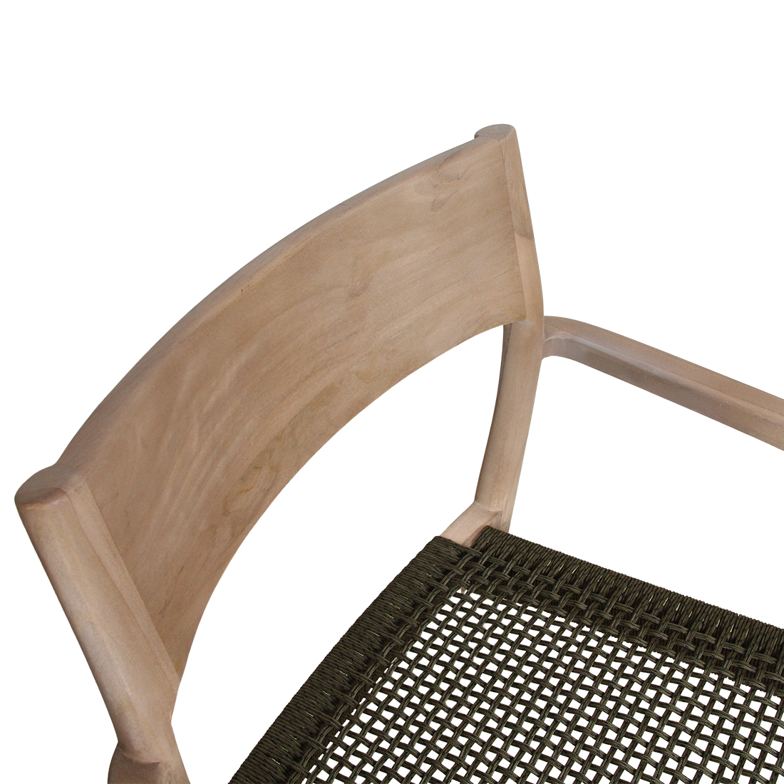 Freya licht teakhouten tuinstoel met armleuning - Groen (set van 2)