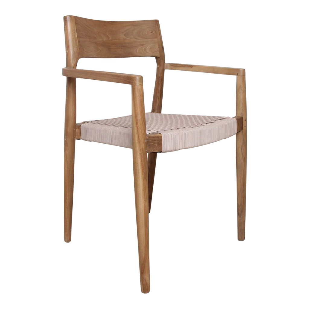 Freya donker teakhouten tuinstoel met armleuning - naturel (set van 2)