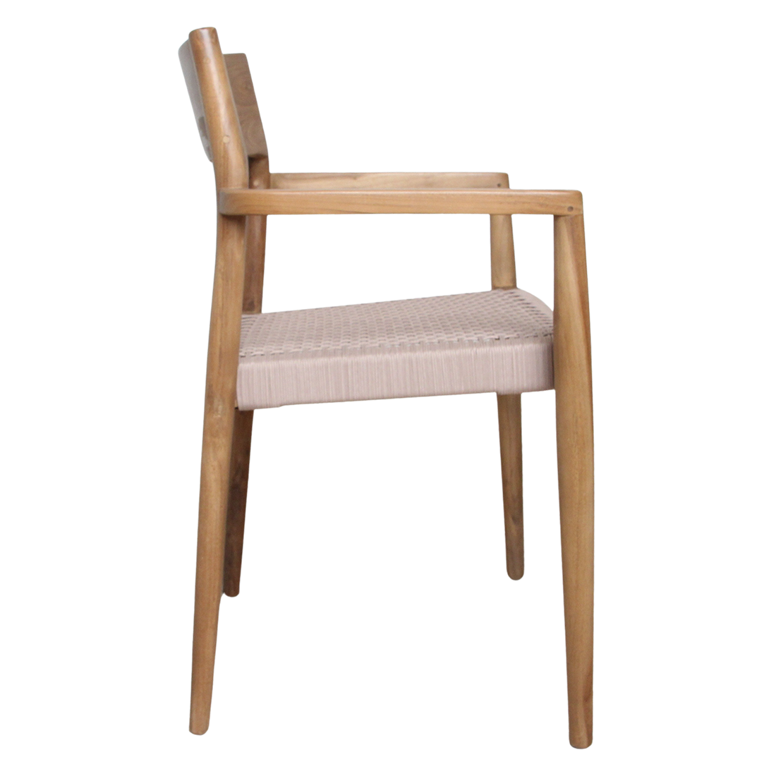 Freya donker teakhouten tuinstoel met armleuning - naturel (set van 2)