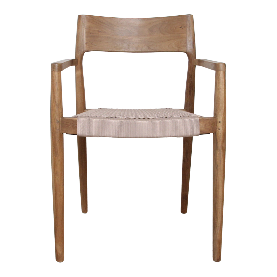 Freya donker teakhouten tuinstoel met armleuning - naturel (set van 2)