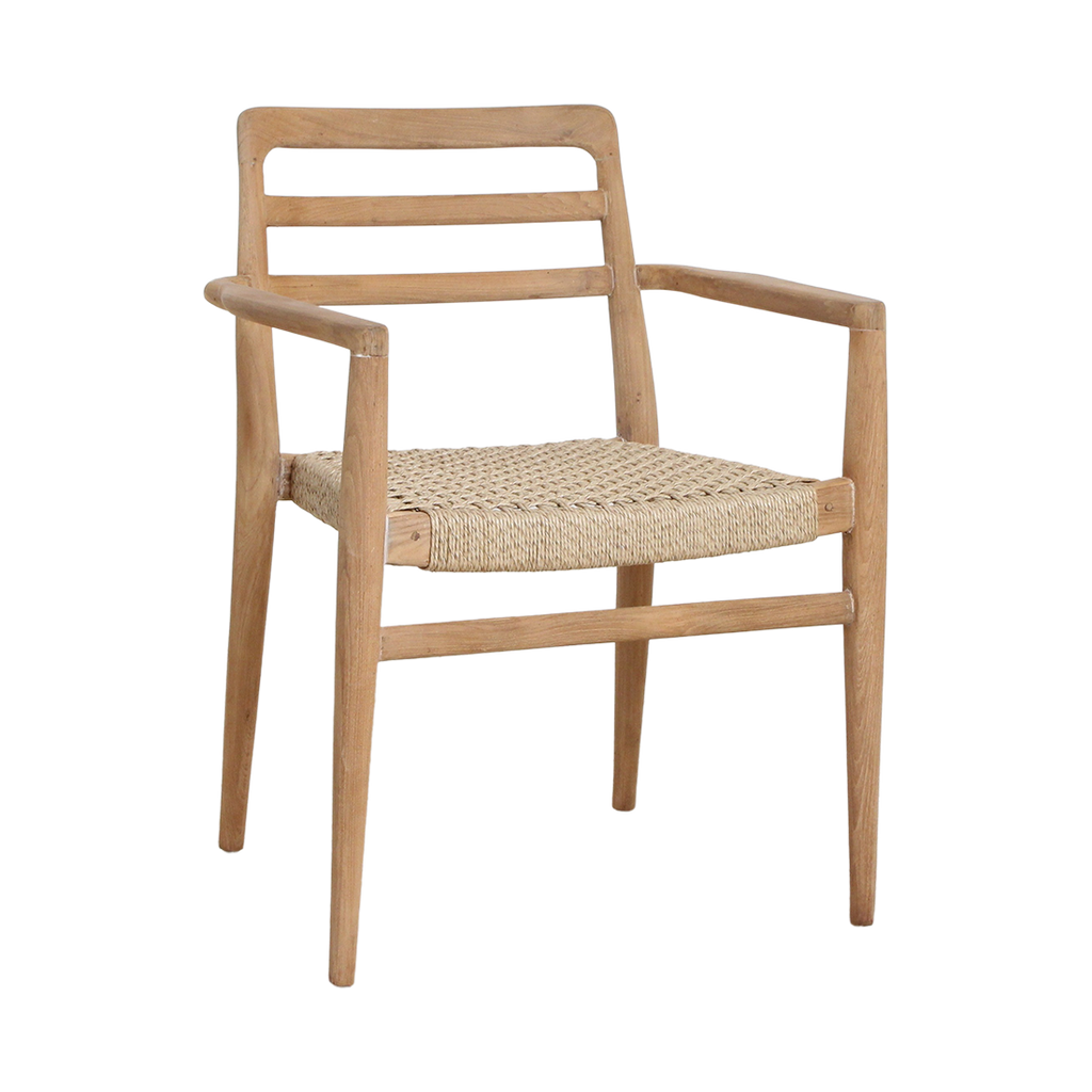 Verano Teak-Gartenstuhl mit Armlehnen – Natur (2er-Set)