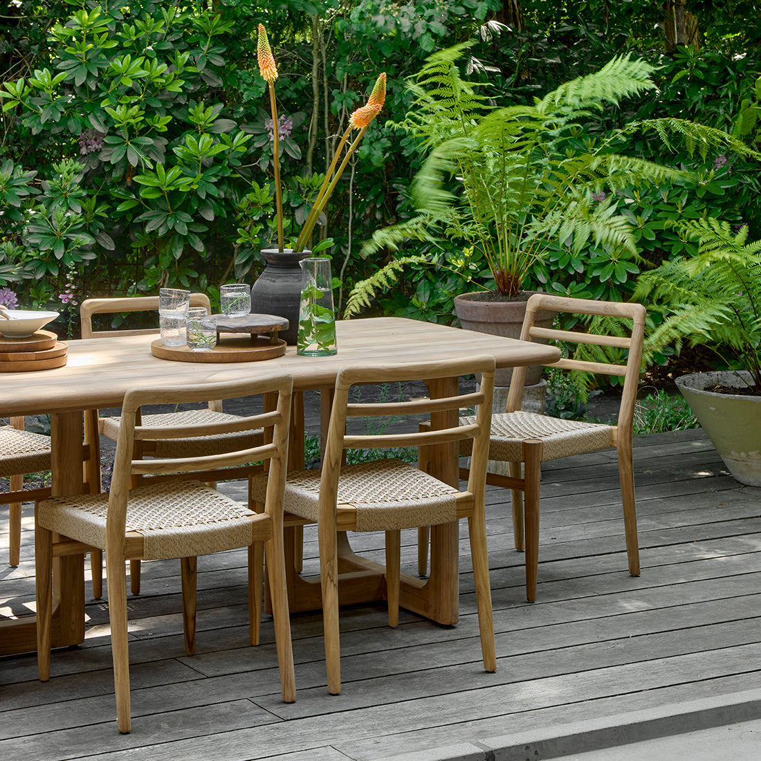 Verano Teak-Gartenstuhl mit Armlehnen – Natur (2er-Set)