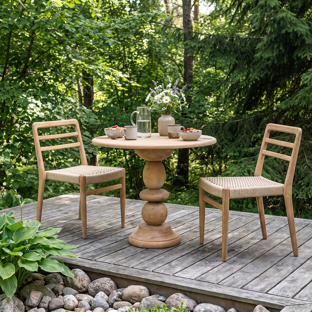 Verano Teak-Gartenstuhl mit Armlehnen – Natur (2er-Set)