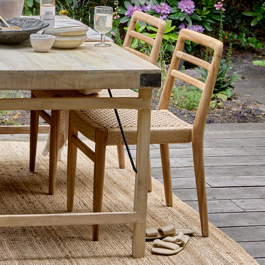 Verano Teak-Gartenstuhl mit Armlehnen – Natur (2er-Set)