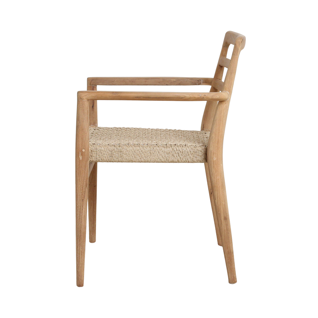 Verano Teak-Gartenstuhl mit Armlehnen – Natur (2er-Set)