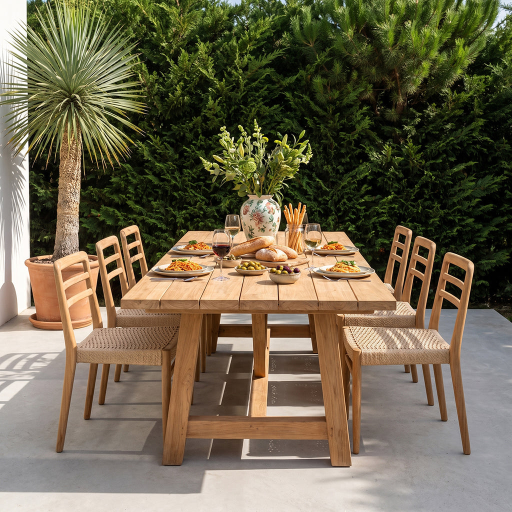Verano Teak-Gartenstuhl mit Armlehnen – Natur (2er-Set)