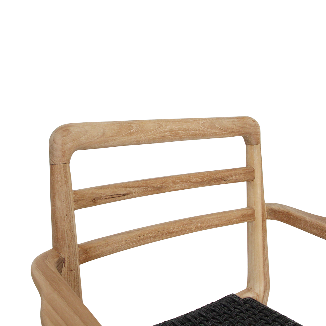 Verano teak tuinstoel met armleuning - Zwart (set van 2)