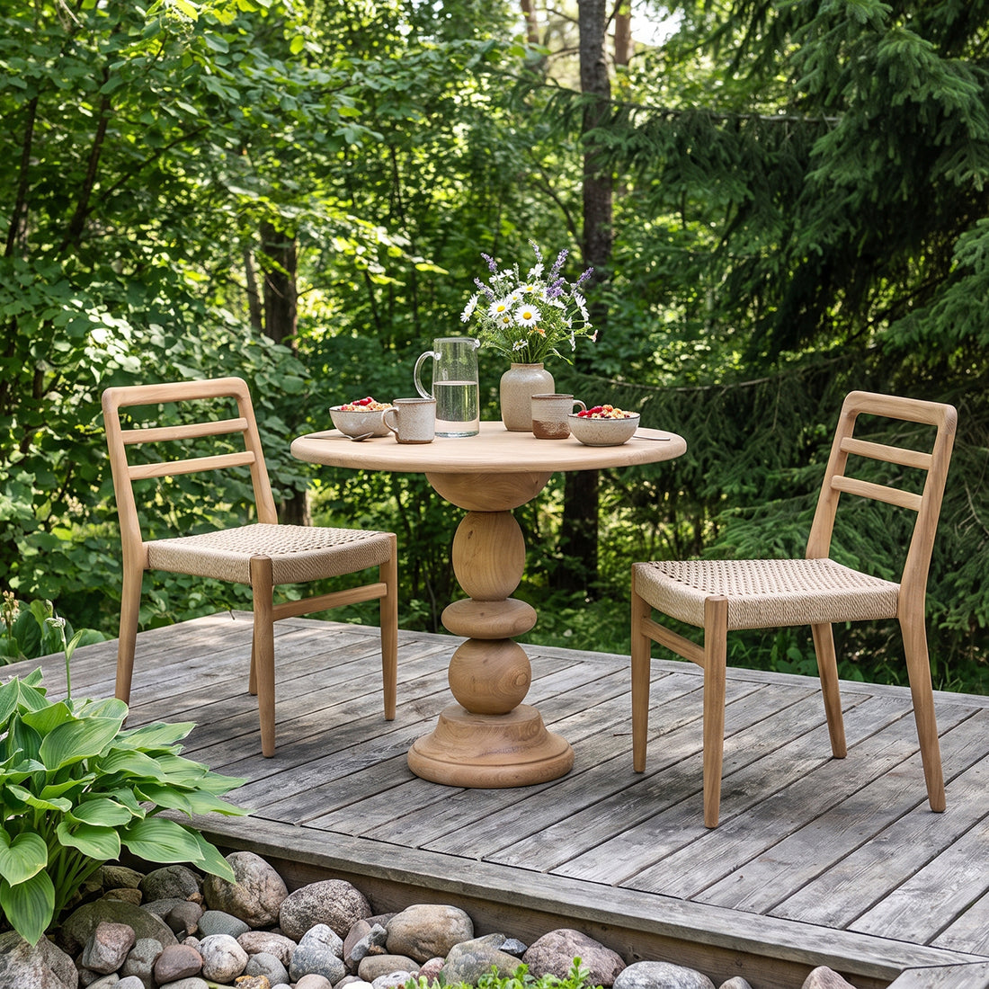 Verano Teak Garden Chair - Natural (set of 2)