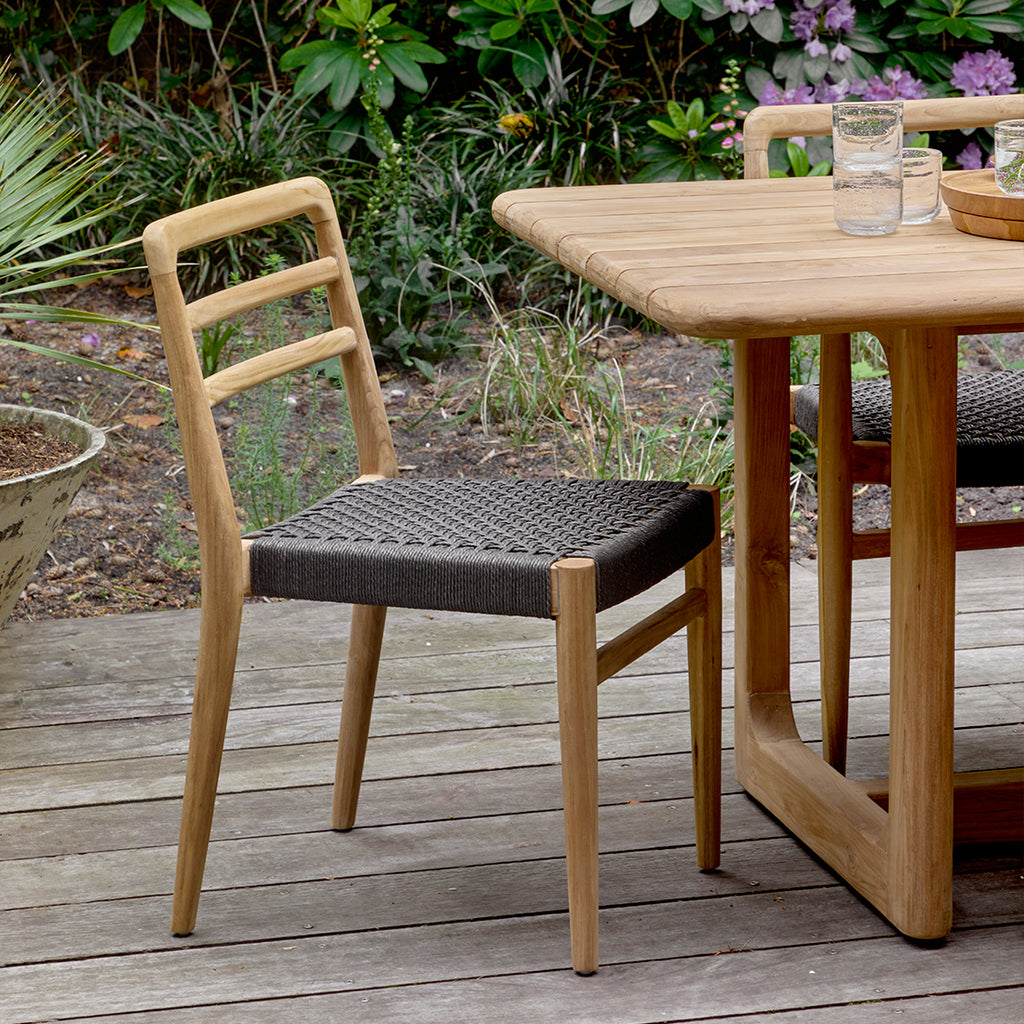 Verano teakhouten tuinstoel - Zwart (set van 2)