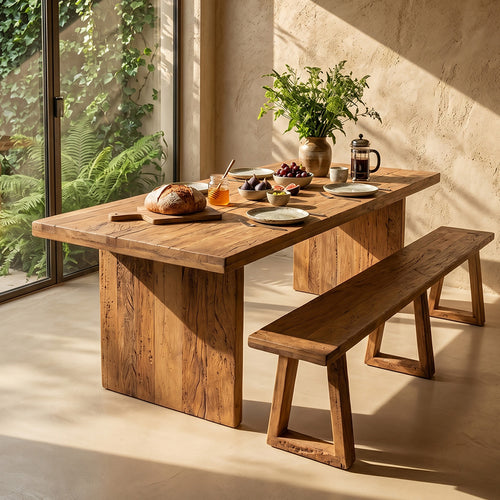 Farmwood Waterfall dining table - FSC-recycled wood - 240 cm