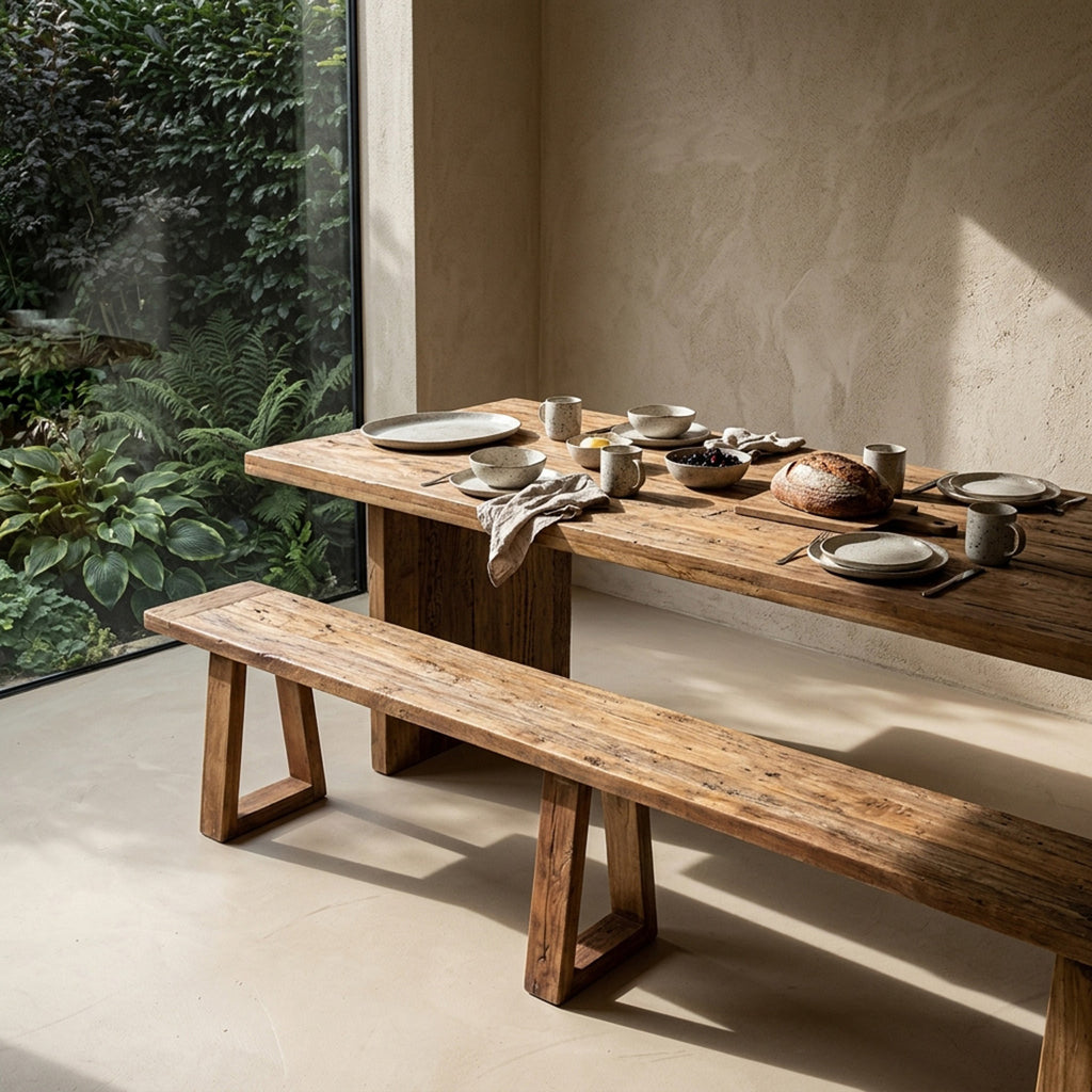 Farmwood Waterfall dining table - FSC-recycled wood - 240 cm