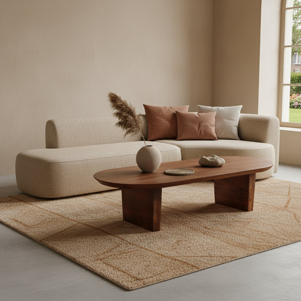 Bullnose salontafel bruin - mangohout