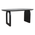 Bullnose eettafel zwart 180 cm - mix onderstel