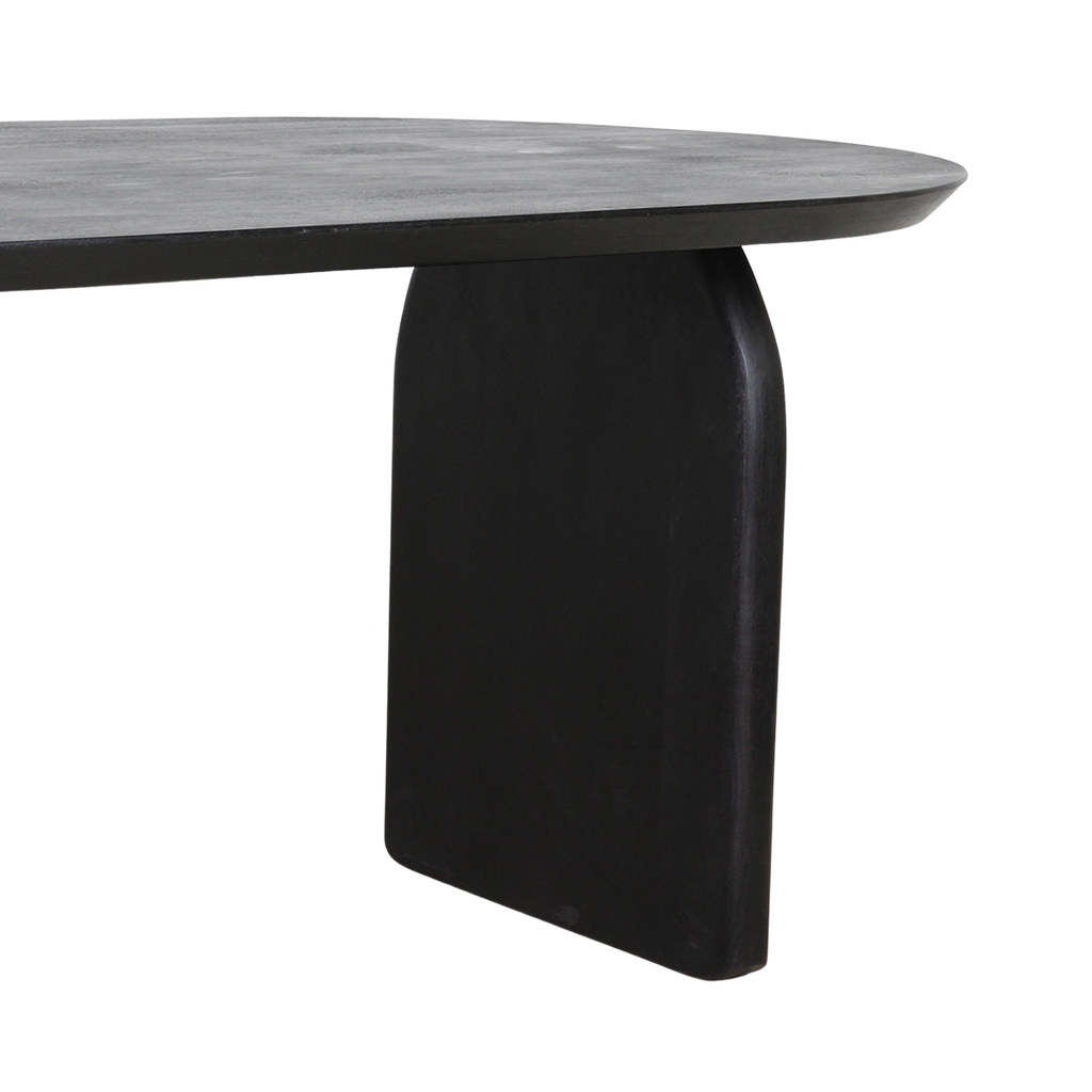 Bullnose eettafel zwart 180 cm - mix onderstel