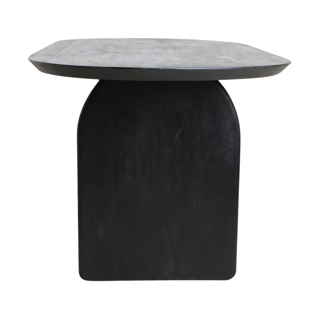 Bullnose eettafel zwart 180 cm - mix onderstel