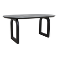 Bullnose dining table black 180 cm - open base