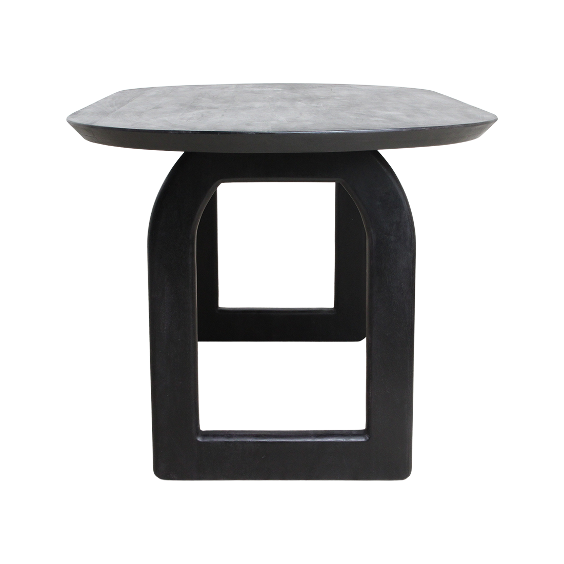 Bullnose eettafel zwart 180 cm - open onderstel