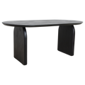 Bullnose dining table black 180 cm - closed base