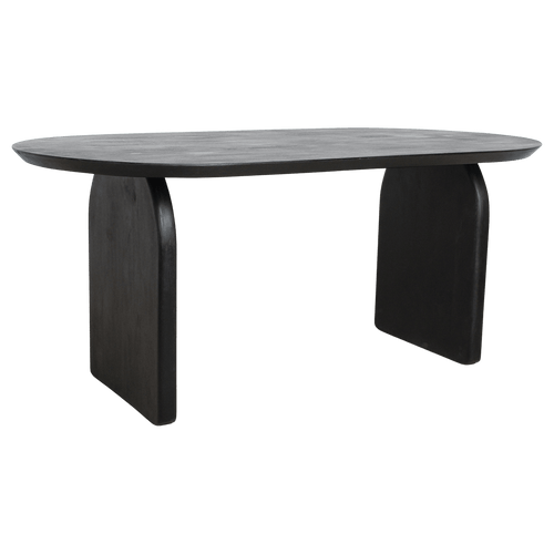 Bullnose eettafel zwart 180 cm - gesloten onderstel - Noël Home