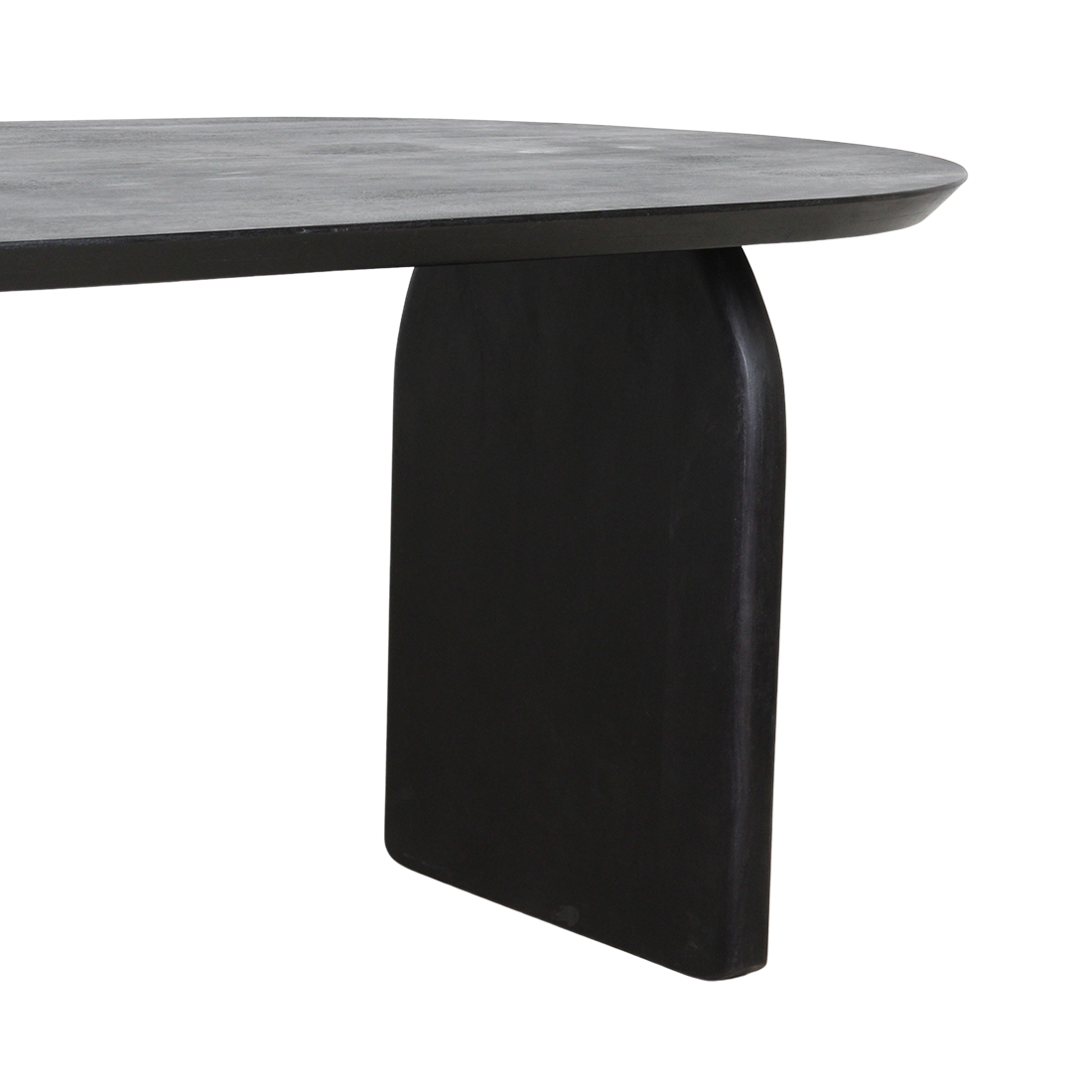 Bullnose eettafel zwart 180 cm - gesloten onderstel