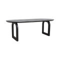 Bullnose dining table black 200 cm - open base