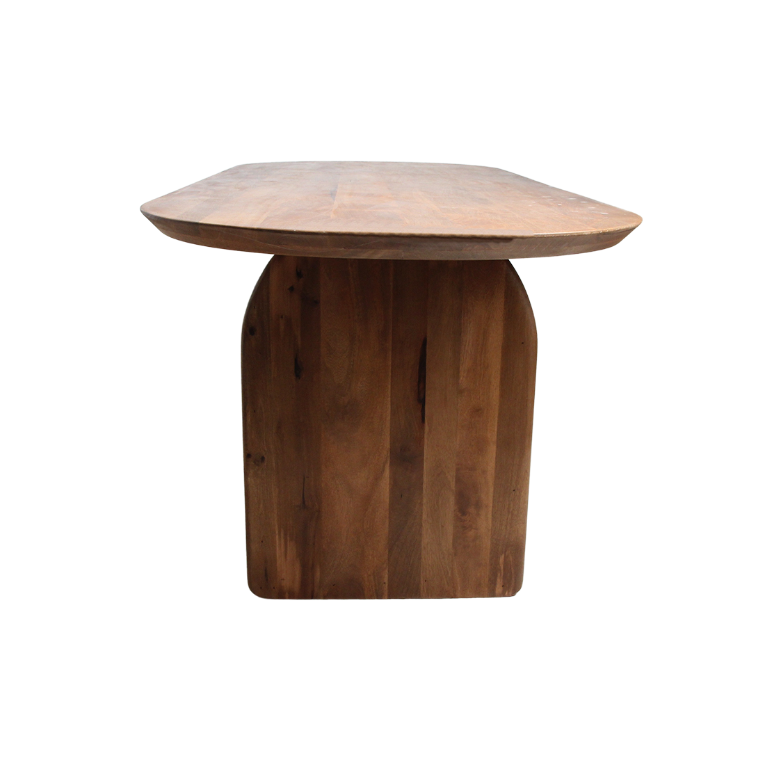 Bullnose dining table brown 180 cm - mixed base