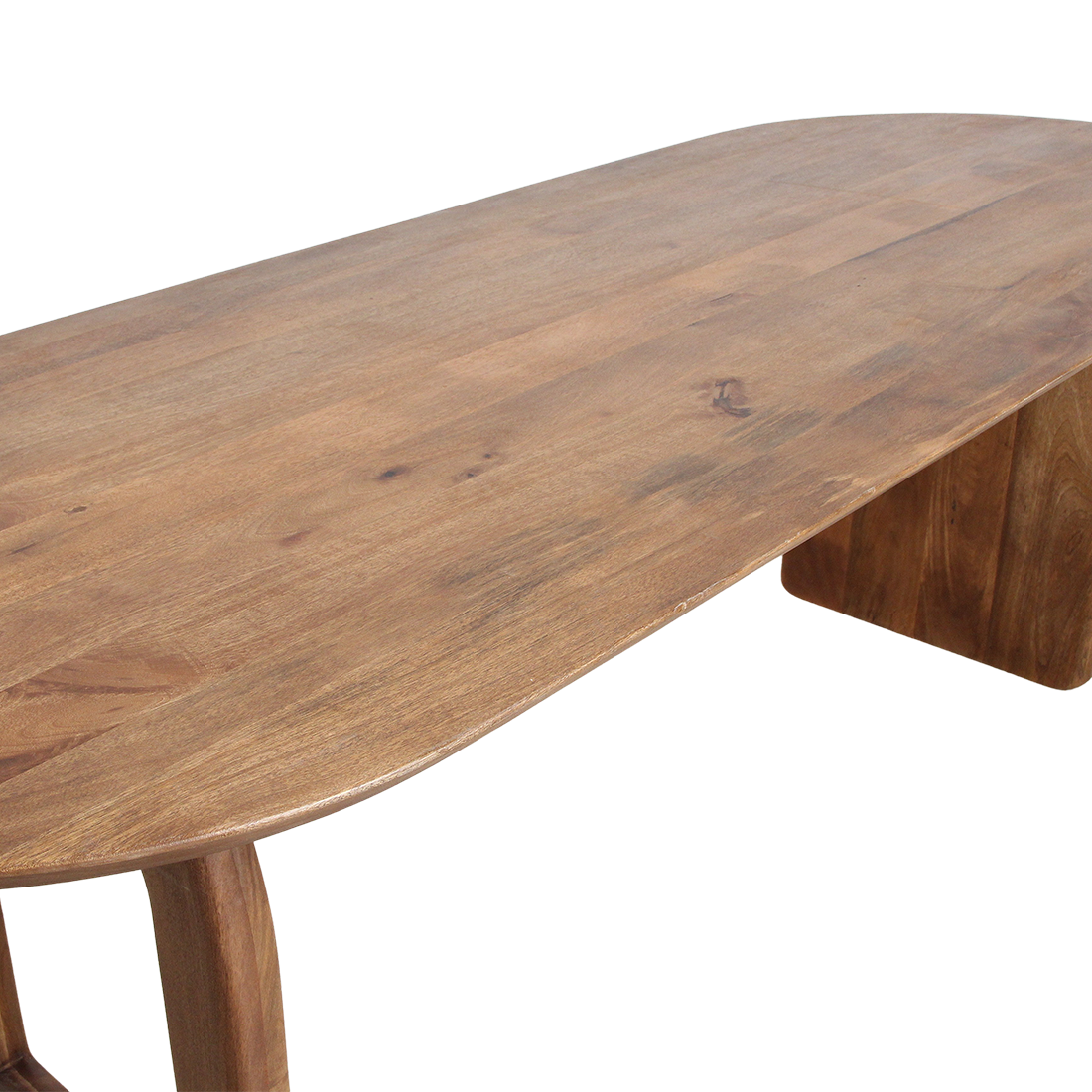 Bullnose dining table brown 180 cm - mixed base