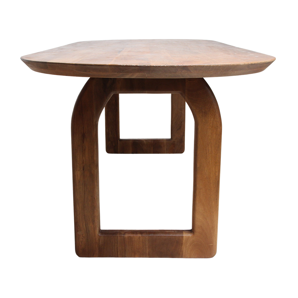 Bullnose dining table brown 180 cm - open base