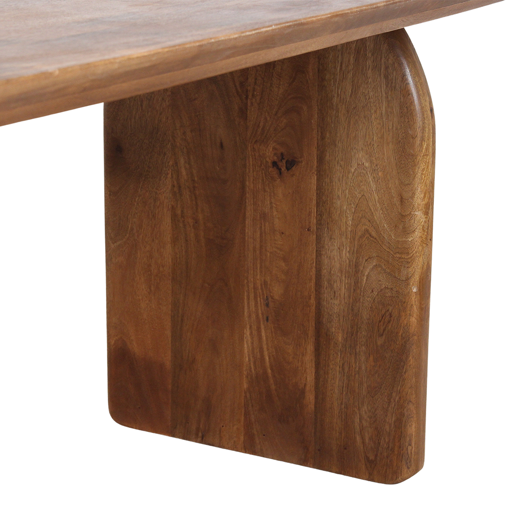 Bullnose dining table brown 180 cm - closed base