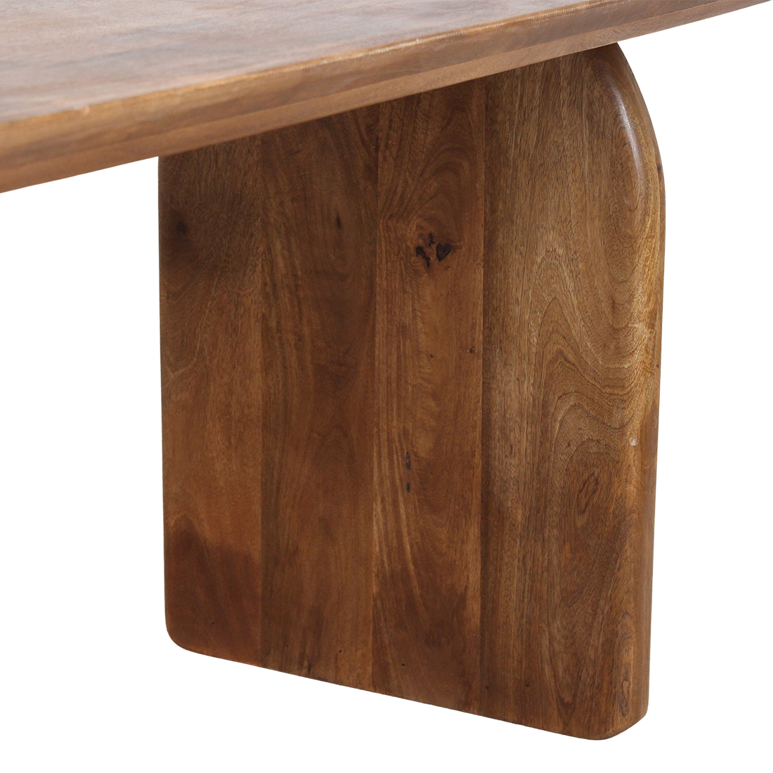Bullnose dining table brown 180 cm - closed base