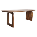 Bullnose Dining Table Brown 200 cm - Mixed Base