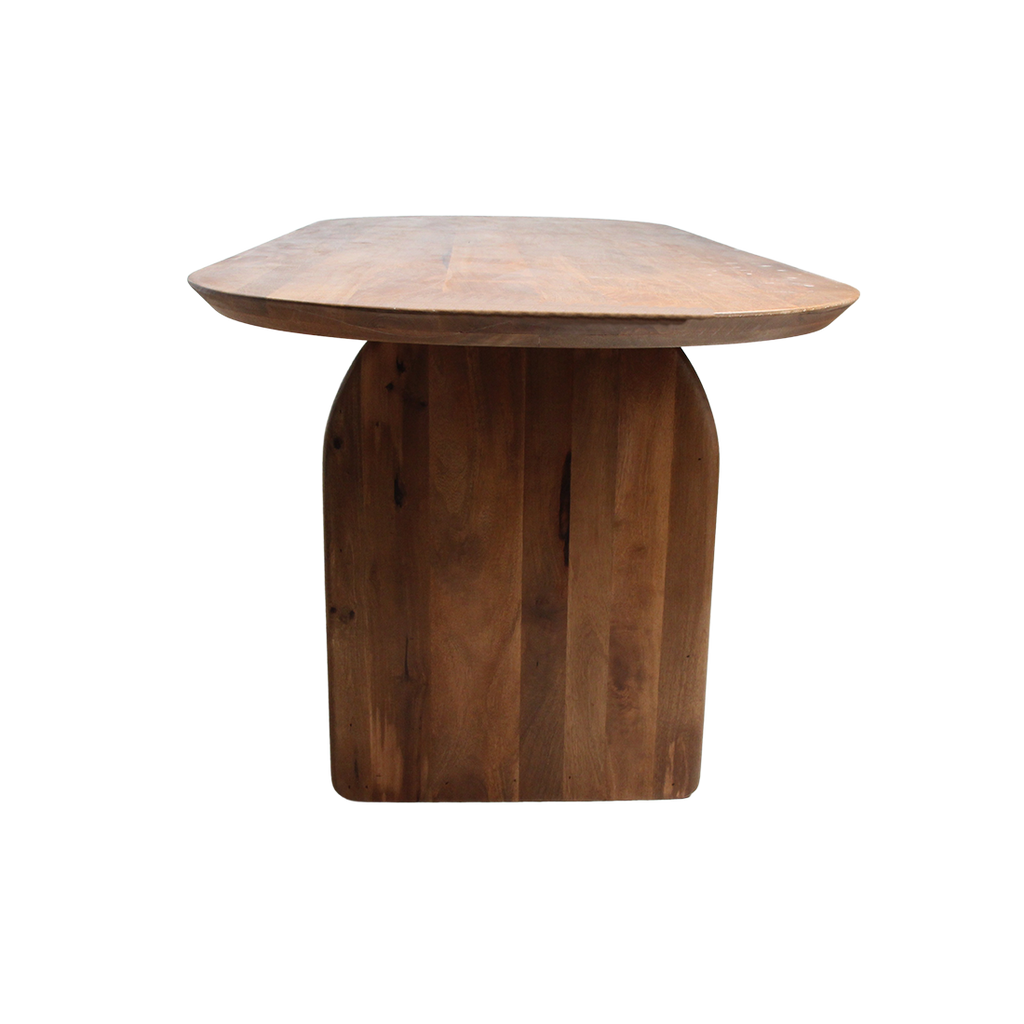 Bullnose Dining Table Brown 200 cm - Mixed Base