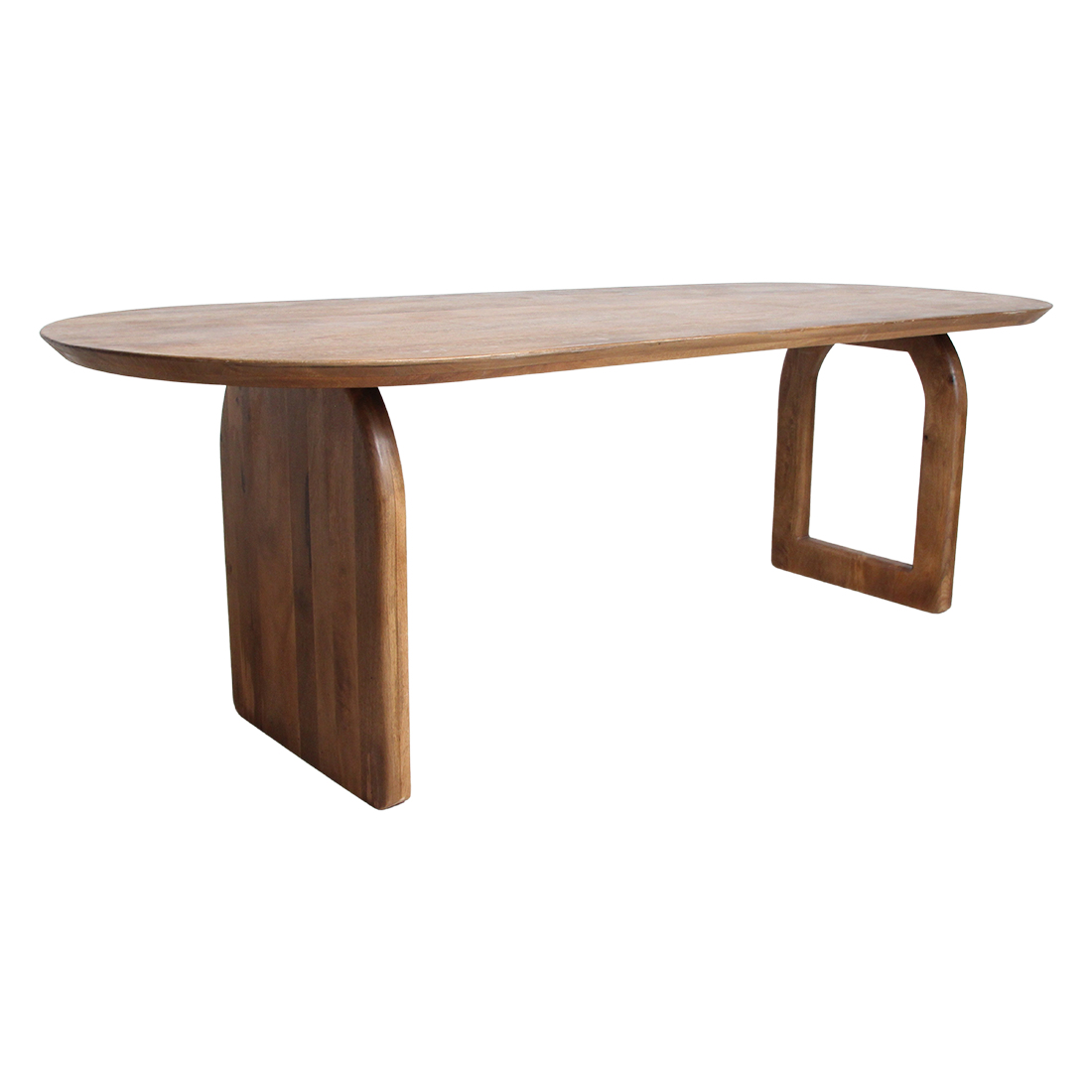 Bullnose Dining Table Brown 200 cm - Mixed Base