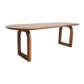 Bullnose dining table brown 200 cm - open base