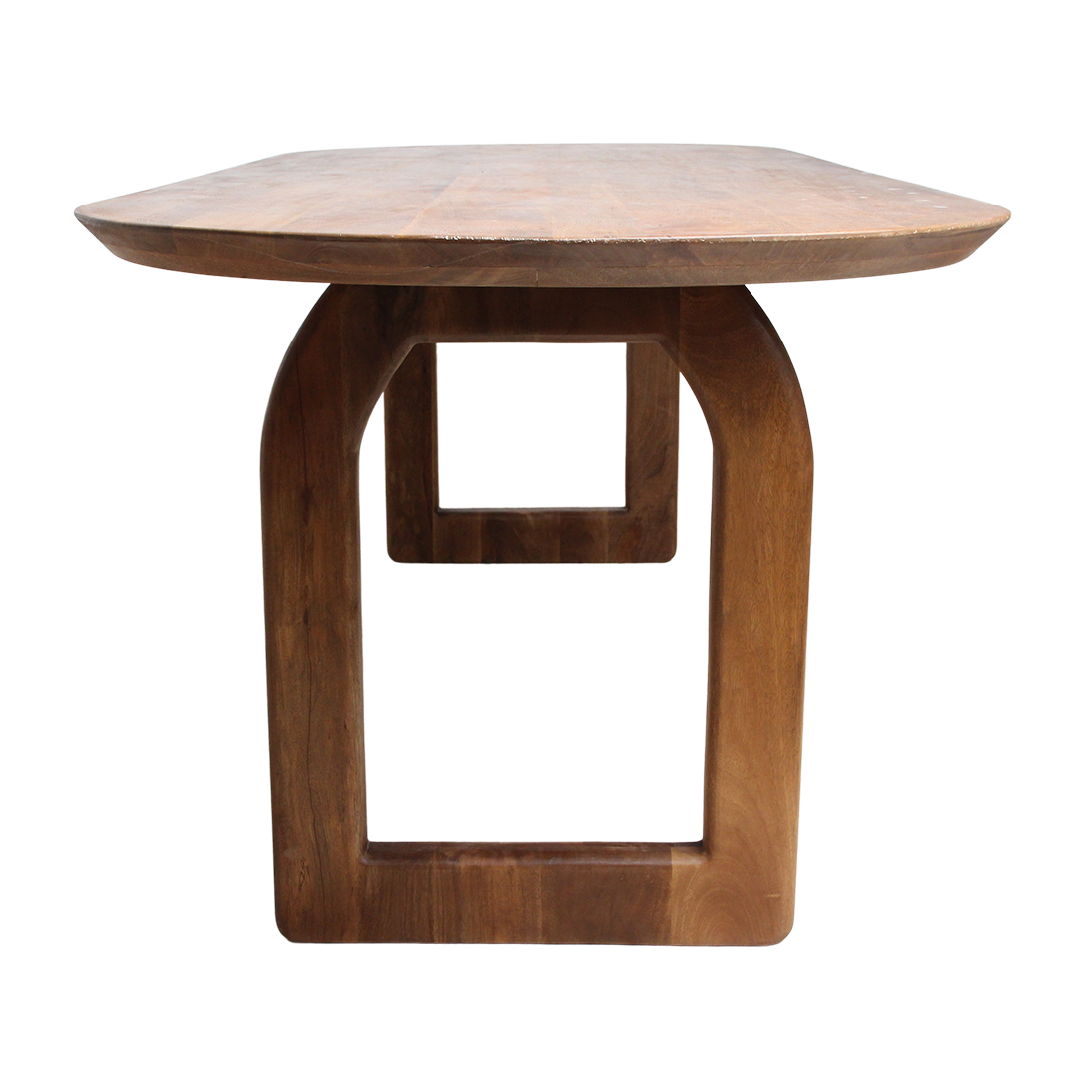 Bullnose dining table brown 200 cm - open base